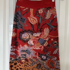 Anthropologie Multicolor Floral A-Line Skirt